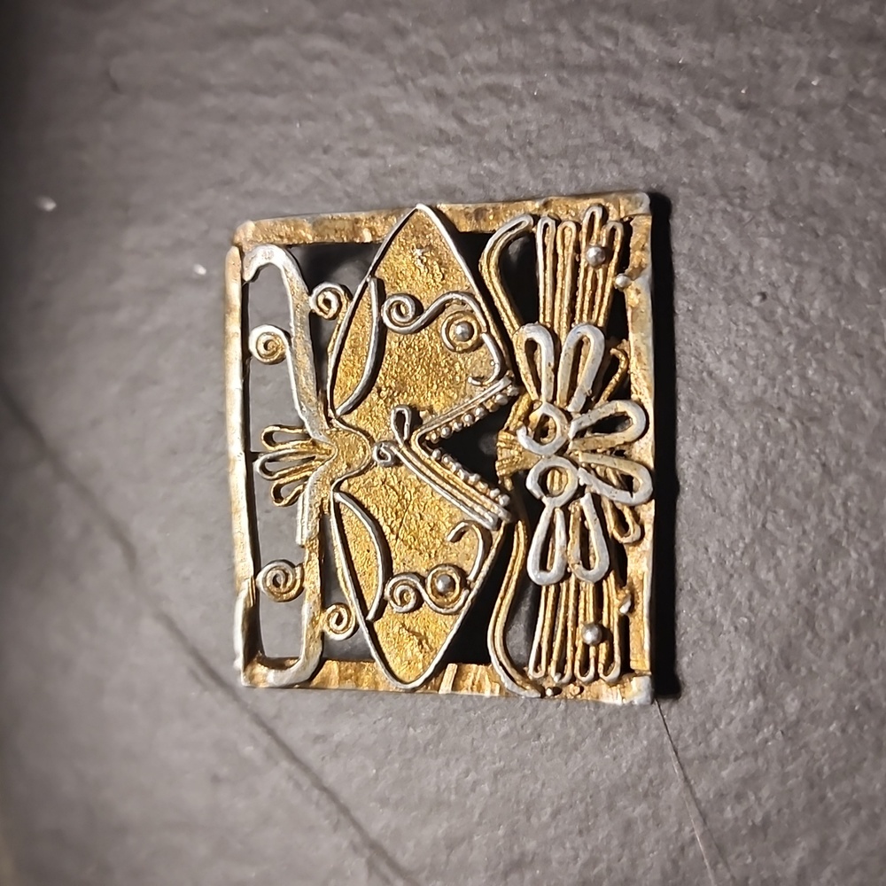 Silver butterfly brooch pin